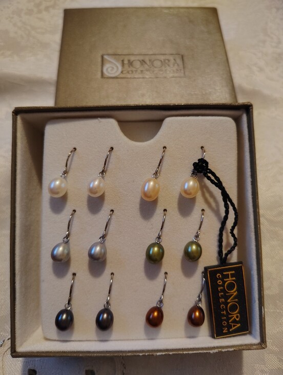 Honora Jewelry - Honora Freshwater Pearl Dangle Earrings Six Sets - Multi-Color. NWB
